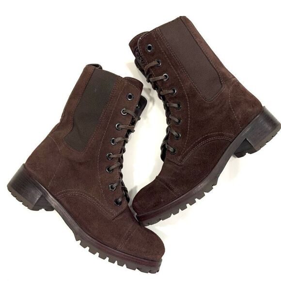 TORY BURCH Broome Suede Combat Boots (Sz 7) - Picture 2 of 11